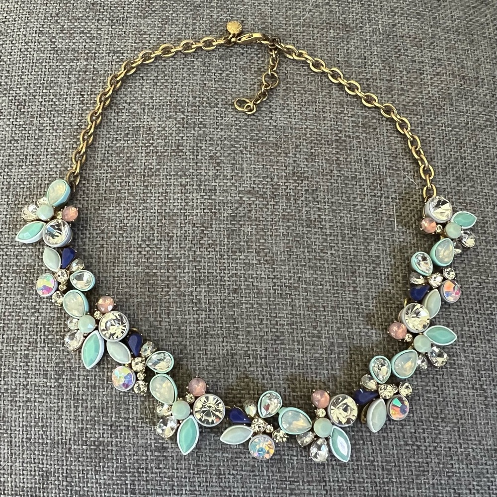 J Crew Pastel Brulee Mixed Crystal Necklace